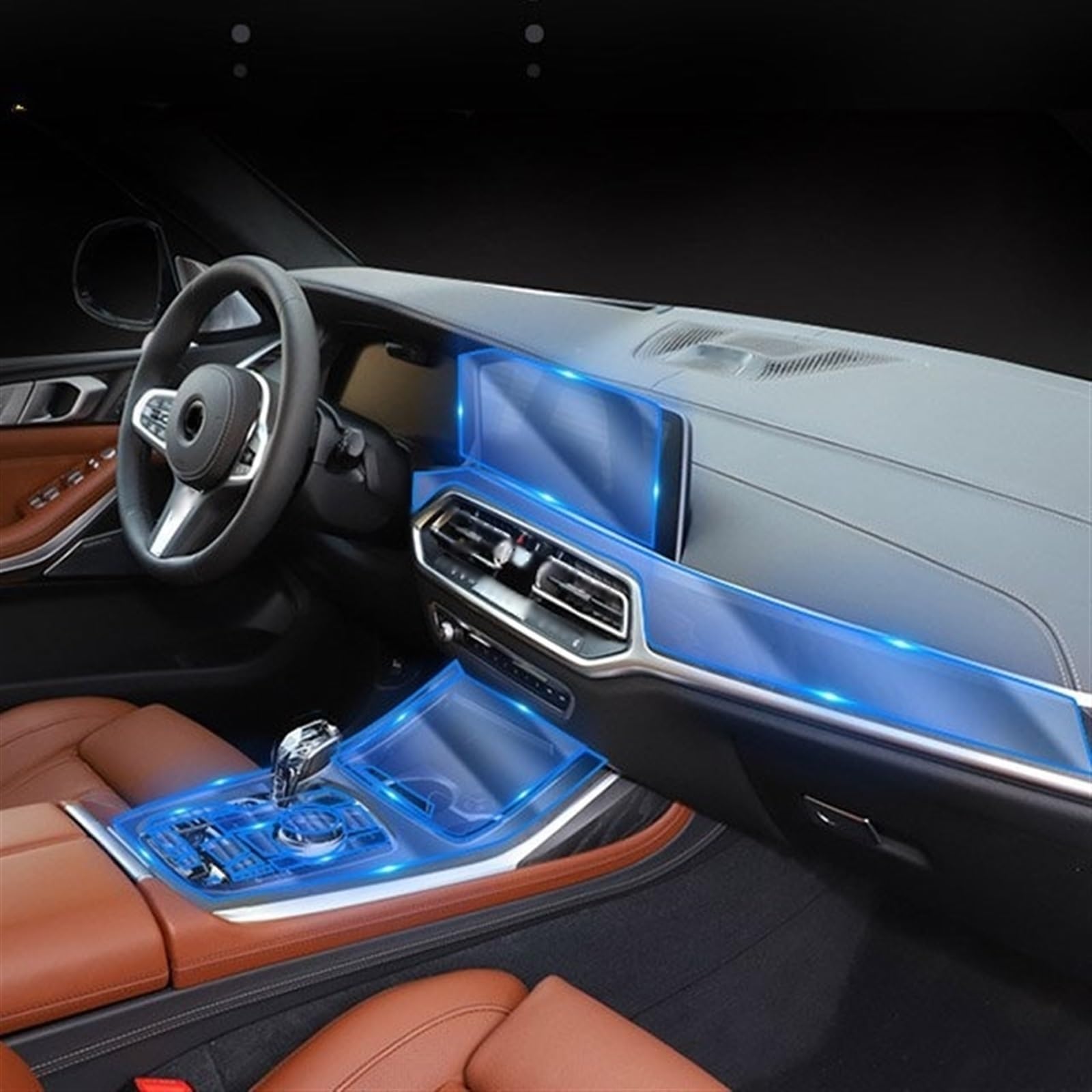 Autoschutzfolie Auto-Innenraum Mittelkonsole Getriebe Armaturenbrett Panel Transparenter Aufkleber Schutzfilm Für BMW Für X7 Für G07 2019–2021 2020 Linkslenker(Left hand drive C 2019-2021)