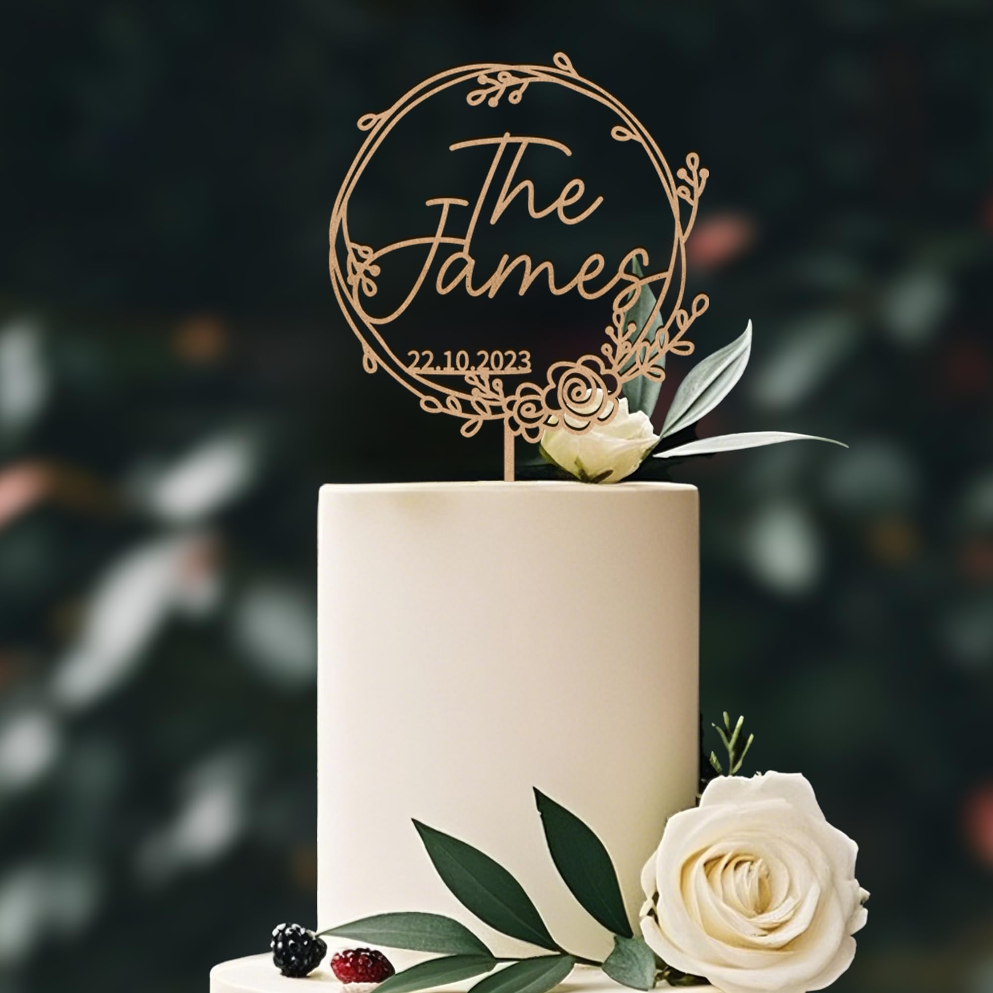 Cake topper mariage personnalisé calligraphie - Print Your Love