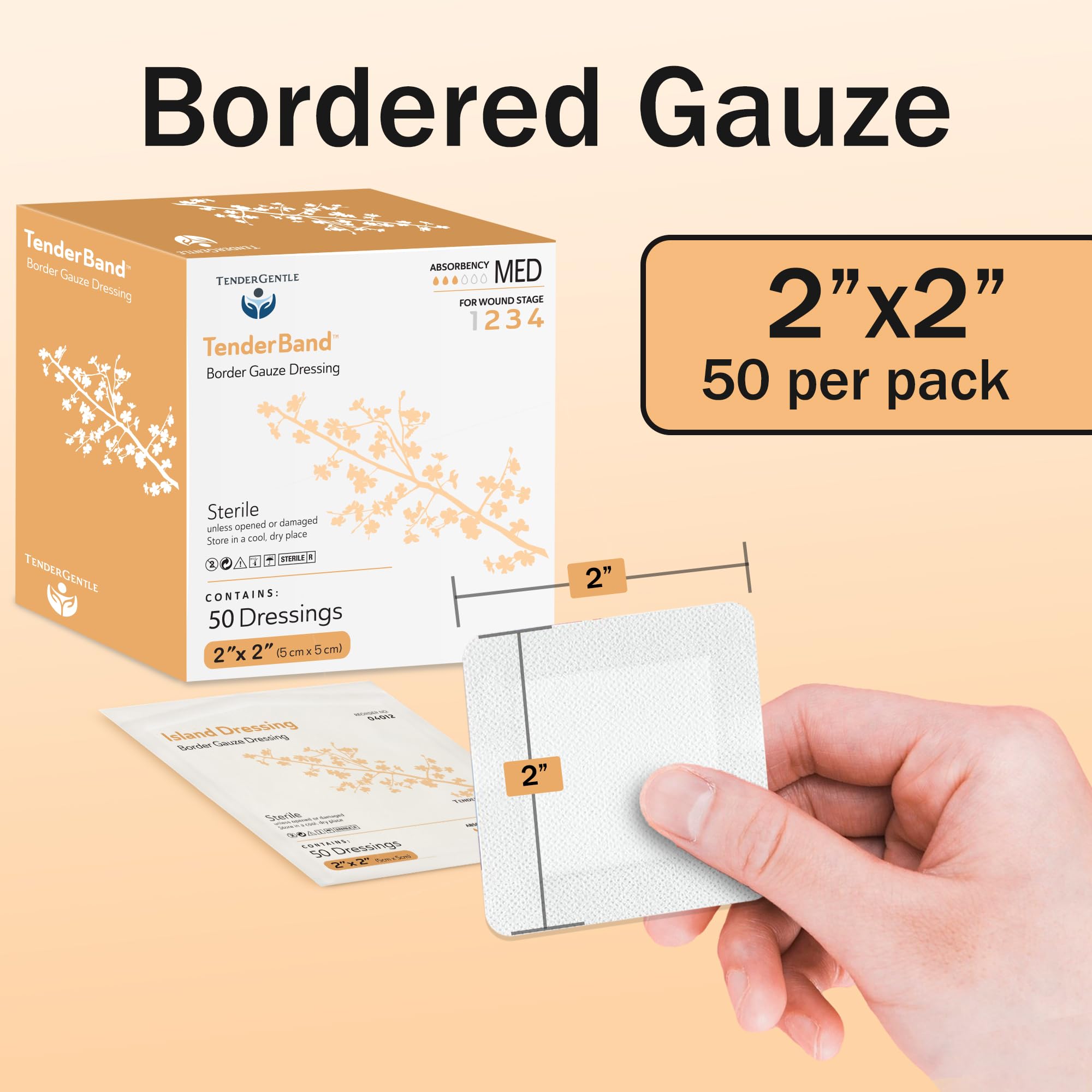Island Dressing Bordered Gauze 2x2-50 Gauze Bandages for Wound Protection - Good for Hospitals, Medical Facilities, First Aid Kits, and More — Amazon image 2