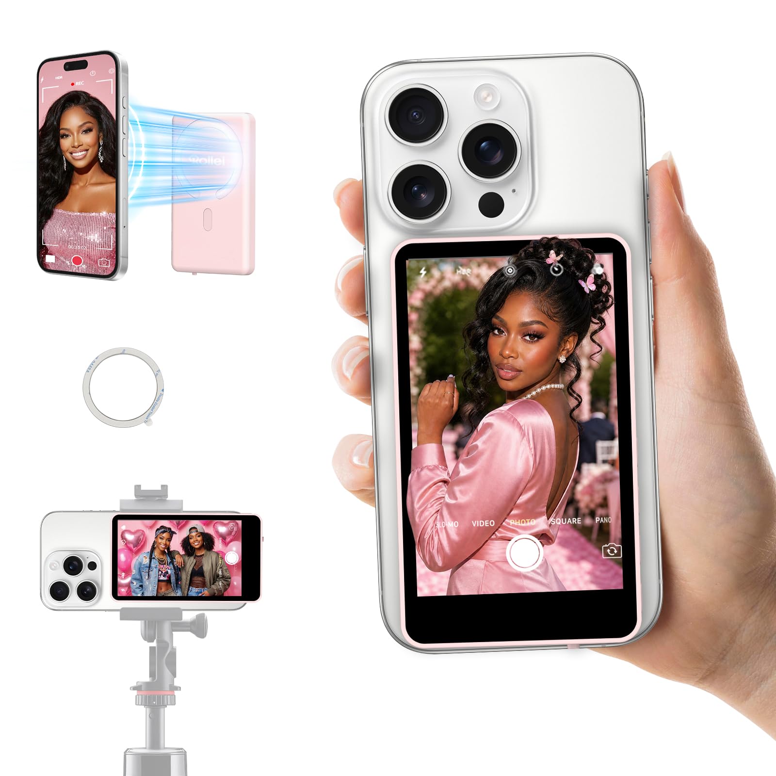 Rollei M4 Selfie Monitor Screen for iPhone 7-18, Vlog Screen Mirroring