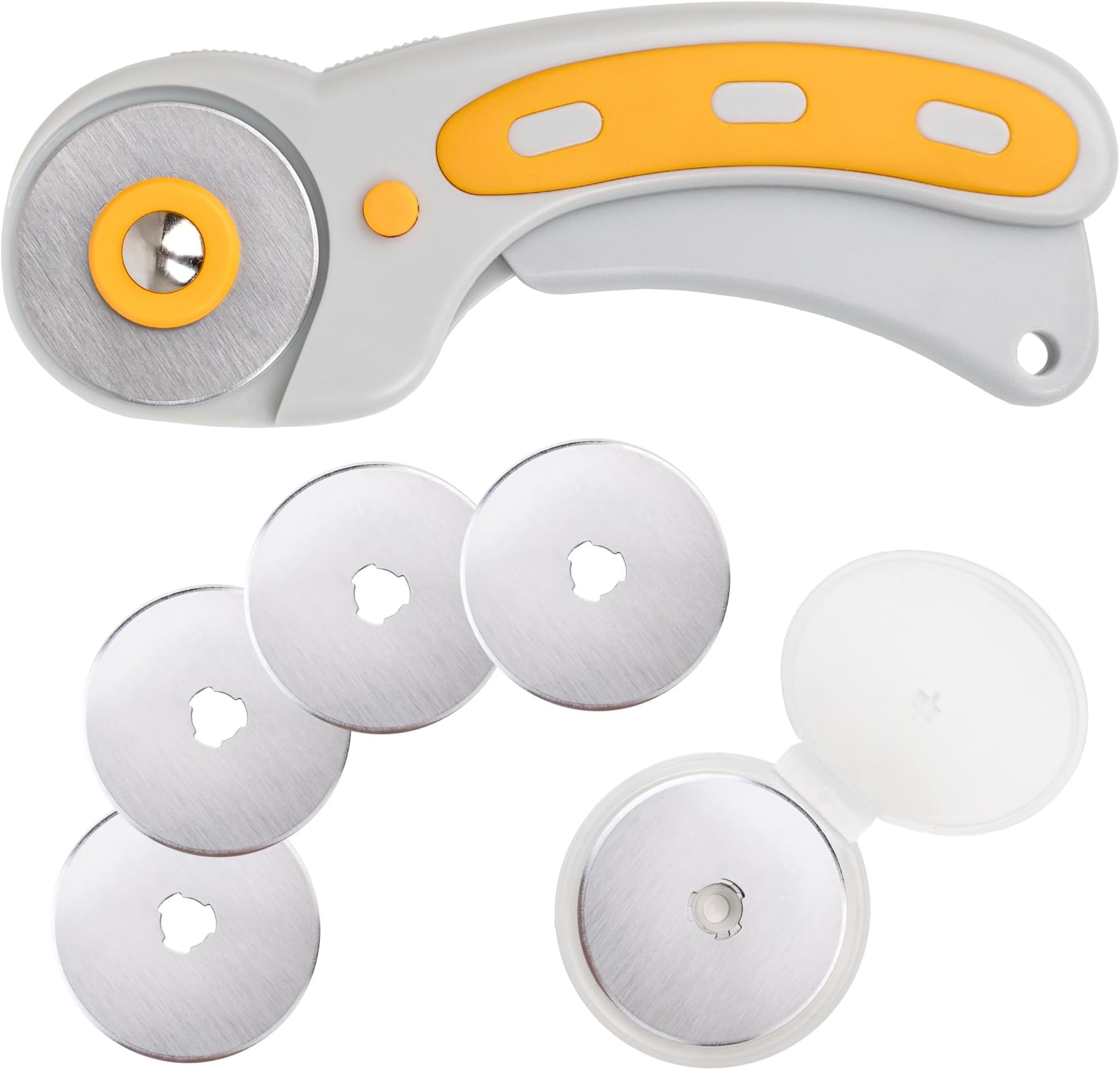 W.A. Portman Rotary Fabric Cutter 45Mm Titanium Contour Rolling Cloth Cutting Tool Perfect for Any Craft Quilting & Sewing