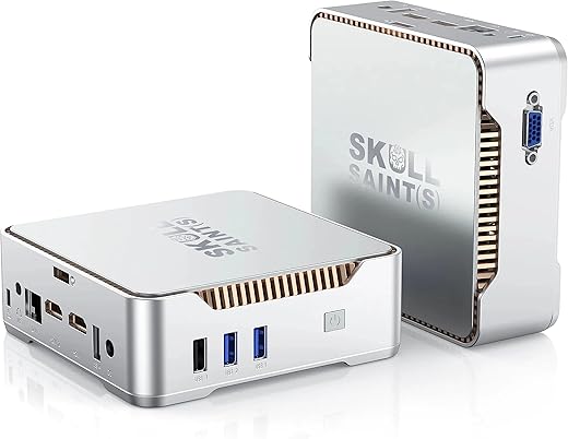 SKULLSAINTS Ruby Mini PC 11th Gen Processor N5105 8GB DDR4 256GB SSD with Genuine Windows 11 Pro 4K HDMI, 3 Display, 2.4G/5G WiFi, BT4.2 (Model:…