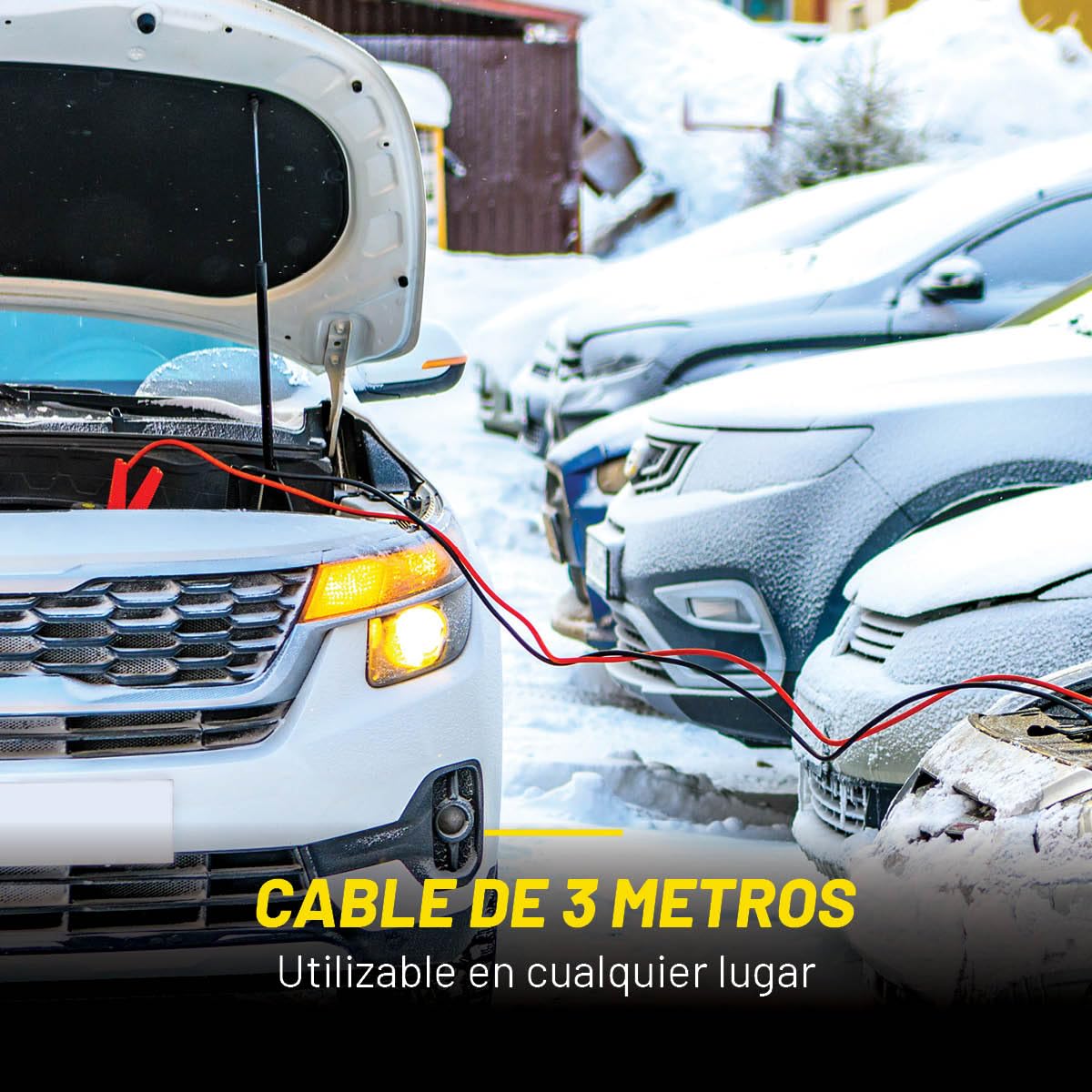 Dunlop Pinzas Batería Coche 16 mm² x 3 m - Pinzas Cocodrilo para Emergencias - Incluye Bolsa de Transporte - Certificado TÜV