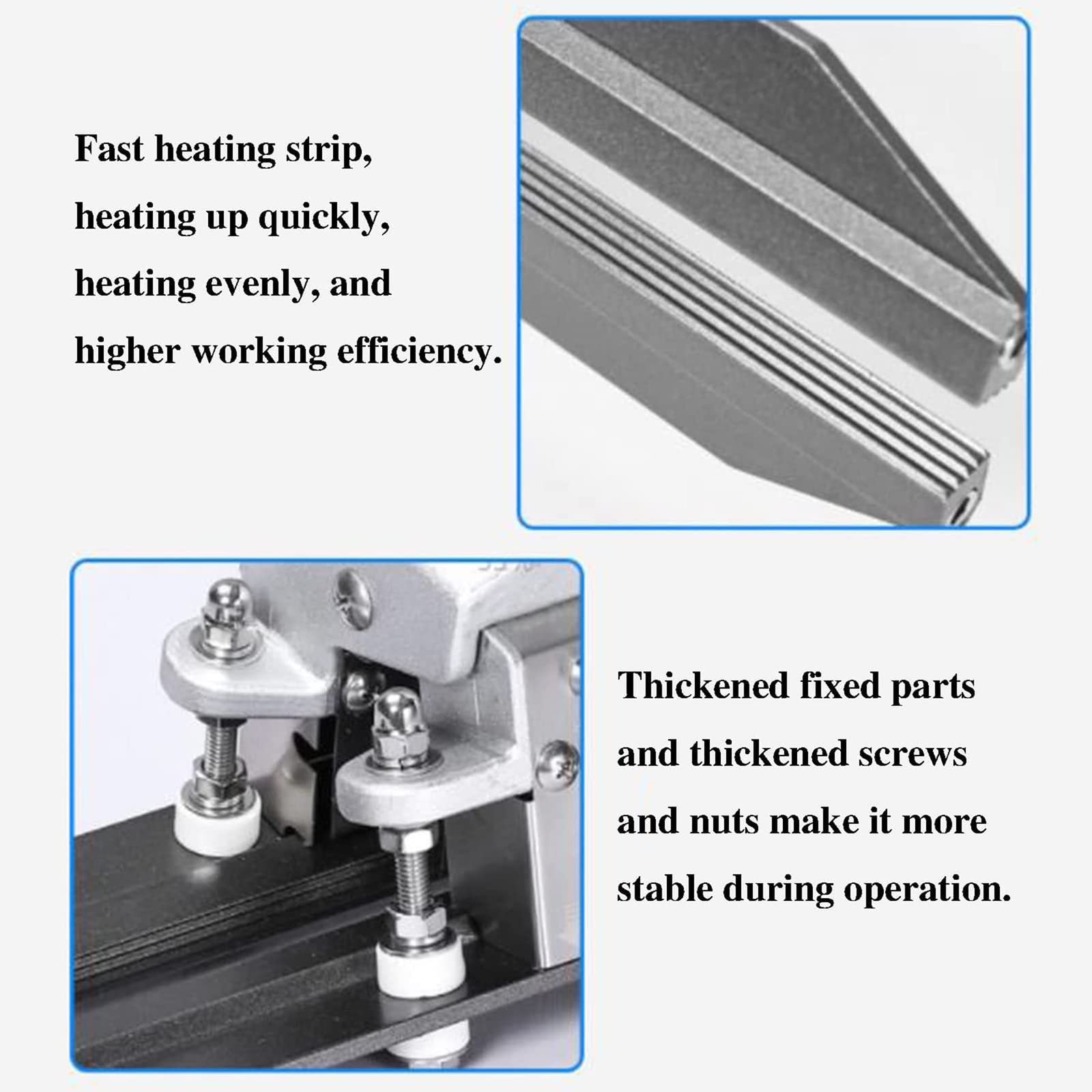 Sellador de crimpadora de calor portátil de mano, máquina de sellado de bolsas comercial con ancho de sellado de 10 mm, control de temperatura de 0 a 300 ℃, longitud de 200 mm