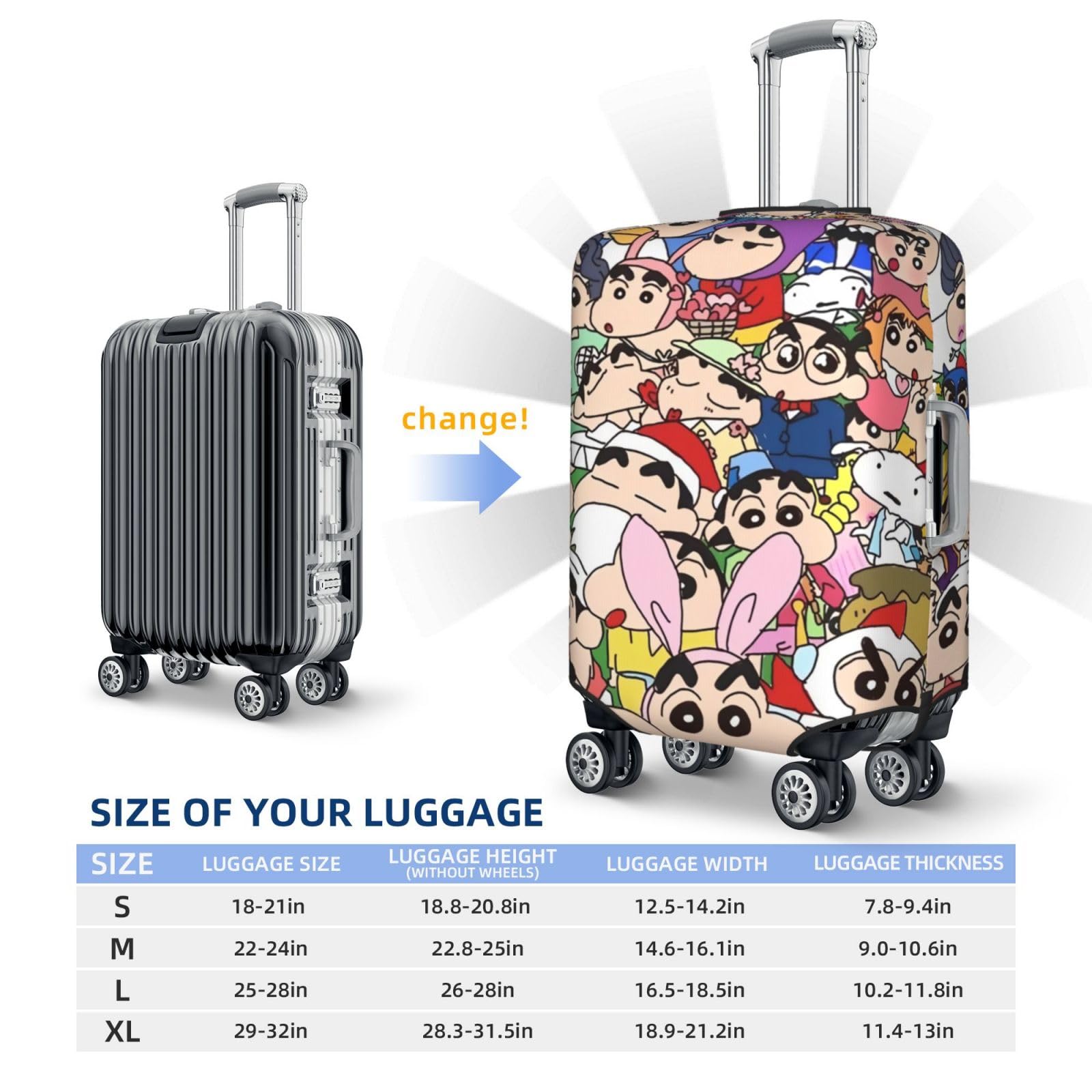 韓国の太鼓　チャング　チャンゴ　キャリーカバー、革保護カバーのおまけ付き Amazon.co.jp: スーツケースカバー クレヨンしんちゃん 荷物カバー 18
