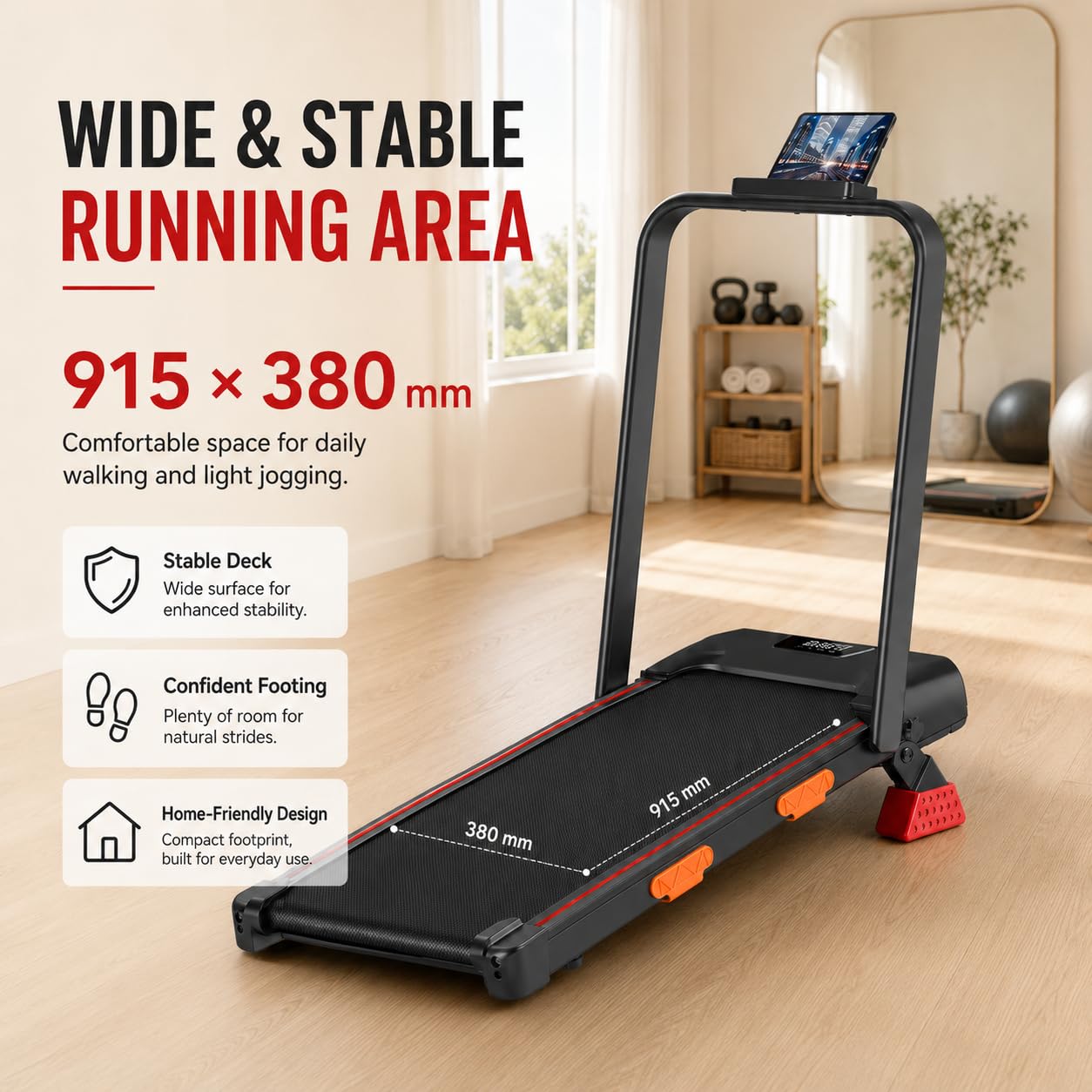 Laufband für Zuhause Klappbar Leise 3.0HP Steigung, Haus & Büro 136KG | Laufband mit Steigung 10%, 6-in-1-Walking Pad Schreibtisch, für Zuhause, LED-Display + Fernbedienung, bis 10 KM/H