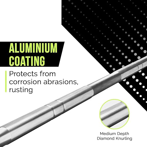 Miniatura 2 de Rage Fitness Barra de entrenamiento olímpico (6 pies) (peso de 15 libras) (capacidad de 300 libras), equipo de fitness para gimnasio en casa, barra