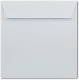 Sobres cuadrados 150 x 150 mm, 100 unidades, color blanco brillante, 100 g/m², 15 x 15 cm, para ocasiones especiales, cierre autoadhesivo