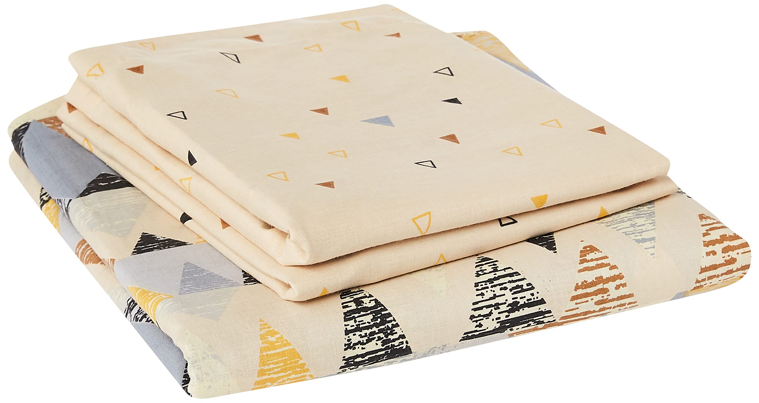 PorticoNew York Vienna Printed Cotton Multicolor Queen Double Bedsheet with Pillow Cover - 224 x 254 cm, 8130381