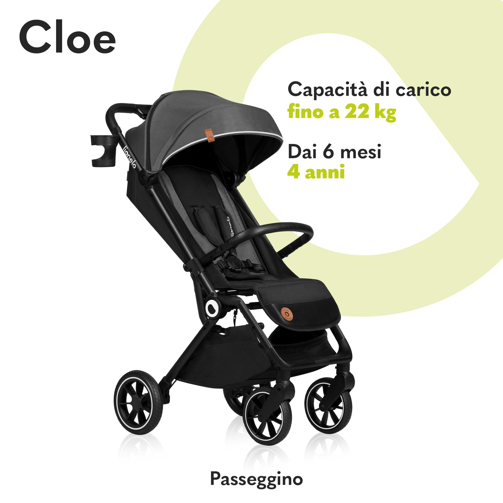 LIONELO Cloe Passeggino Leggero e Pieghevole per bambini da 6 a 48 Mesi