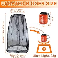 Vista 2 de Benvo Red de malla para la cabeza de mosquito, capucha de malla para la cara del cuello de insectos, mosquitos, mosquitos, mosquiteros, mosquiteros