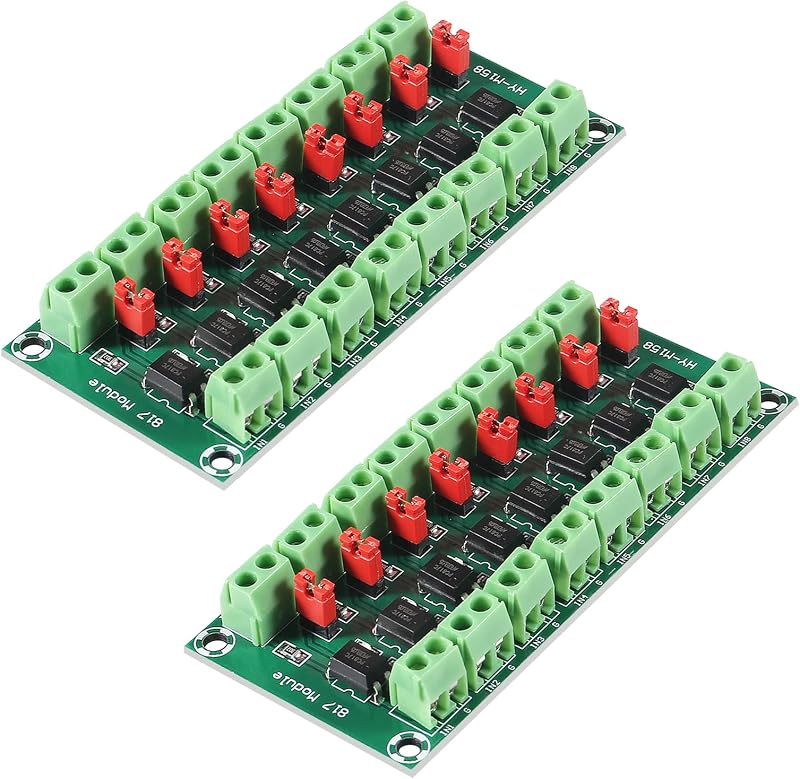 2Pcs PC817 8 Channel Optocoupler Isolation Board 3.6-30V Driver Photoelectric Isolated Module Voltage Converter Adapter Module