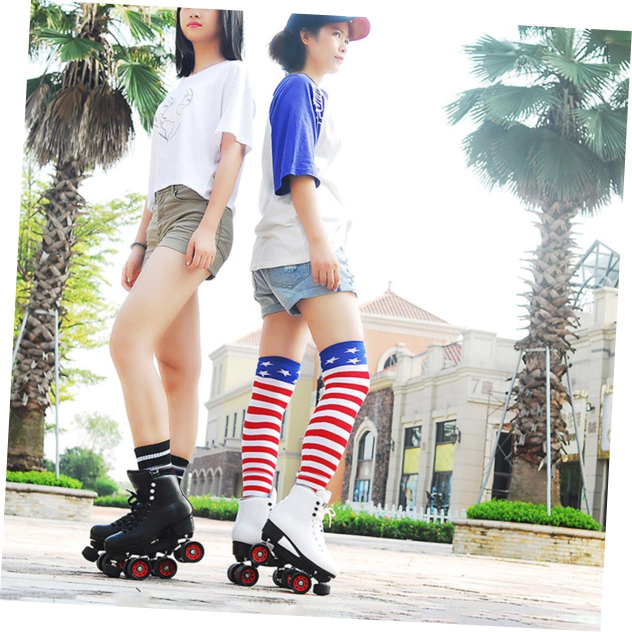 BESPORTBLE Double-row Roller Wheels for Speed Skating Skates Accessories Pu Material Wear-resistant Flashing