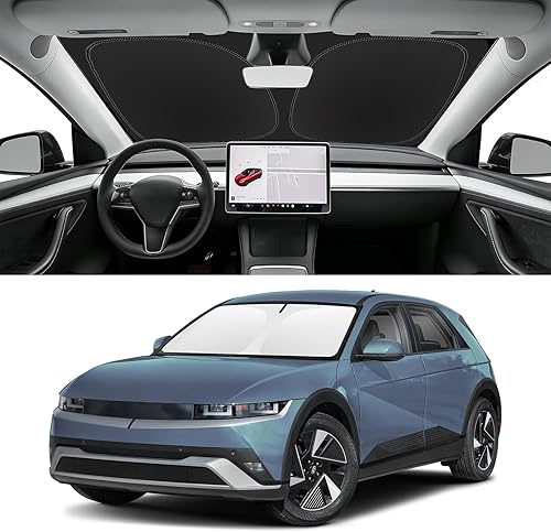 Miniatura 27 de Parasol de parabrisas de ajuste personalizado para Nissan Titan 2017-2024, bloquea los rayos UV y el calor, parasol de ventana delantera, fácil