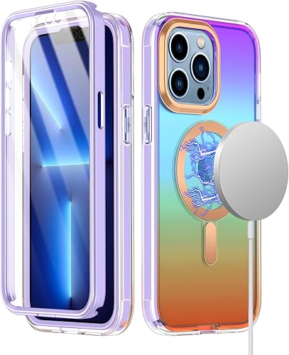 Rancase Funda para iPhone 13 Pro Max compatible con MagSafe, construida con protector de pantalla de cuerpo completo, a prueba de golpes, más fuerte
