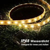 Bandă LED solară de exterior ZAIYW 15 m, IP68 rezistentă la apă, 300 LED-uri, alb cald, cu variator, telecomandă și temporizator, autoadezivă, pentru decorarea gardului de grădină 2