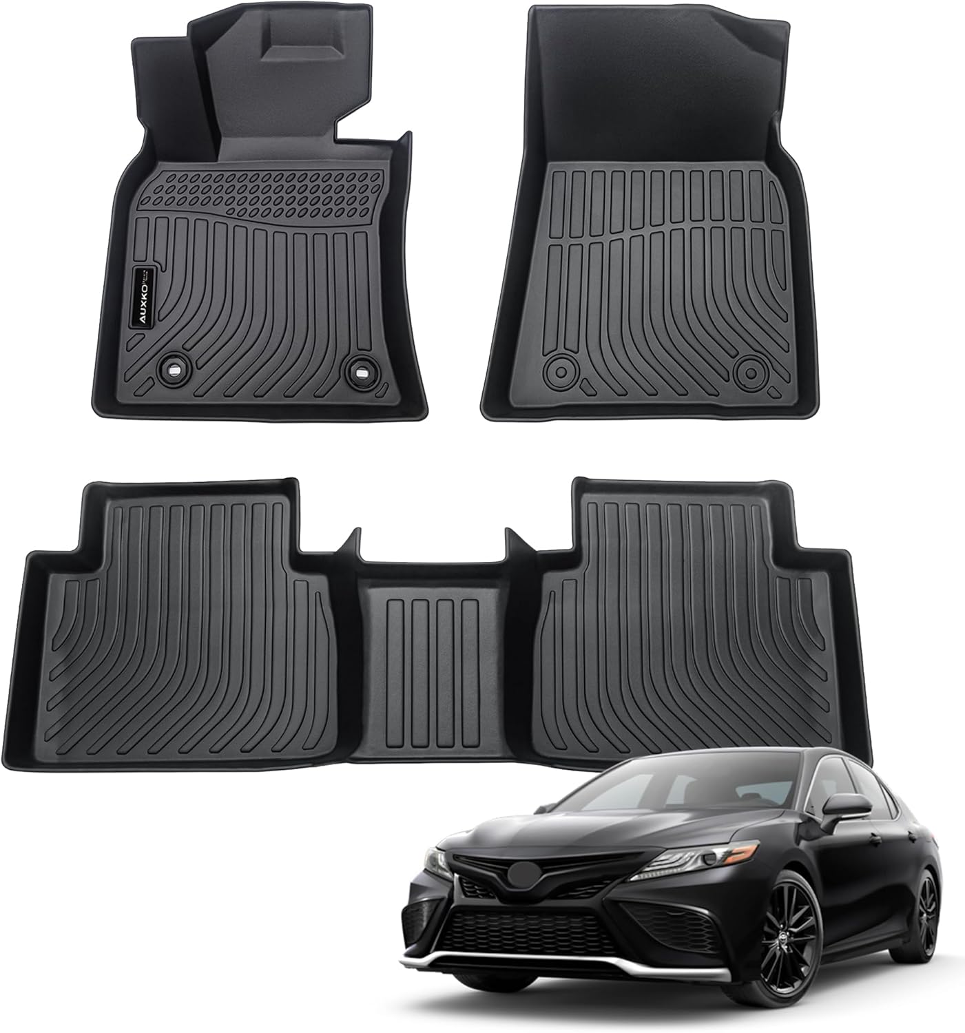 (Similar to)Auxko All Weather Floor Mats Fit for Toyota Camry Hybrid 2018-2024 TPE Rubber Liners Set Camry Hybrid Accessories All Season Guard Odorless Anti-Slip Floor Mats 2 Row floor mat for camry hybrid 2018-2024