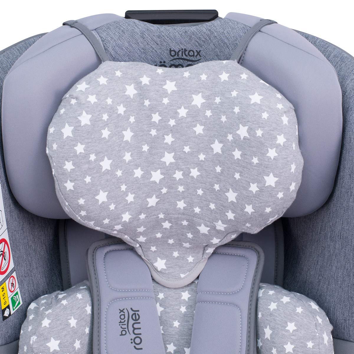 JYOKO KIDS Funda de algodón para reductor de silla de coche compatible con Romer Dualfix I-Size (White Star)