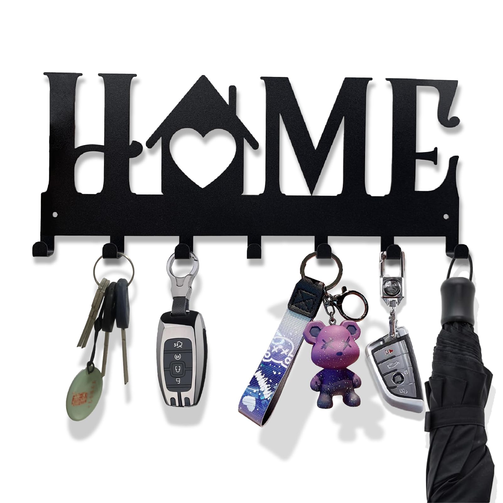 Amazon.com: Key Holder for Wall | Metal Key Holder Hooks Organizer Rack ...