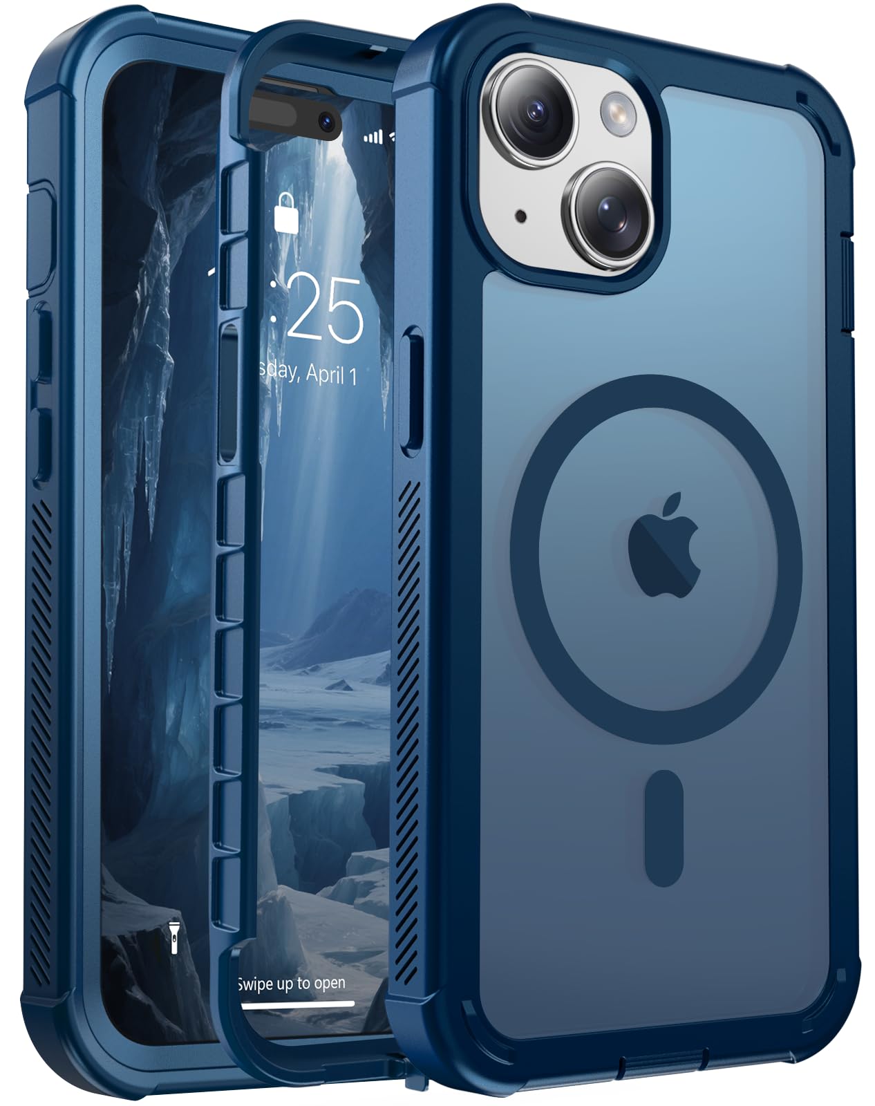 jaroco Magnetic for iPhone 15 Case Heavy Duty Protection Deep Blue