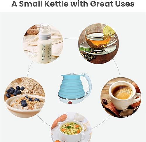 Miniatura 2 de Hervidor eléctrico de viaje pequeño, hervidor eléctrico portátil de viaje, hervidor eléctrico Collpasible, hervidor de té de silicona de grado