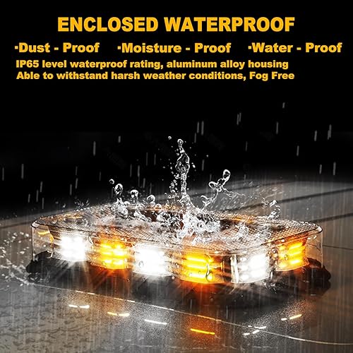 Miniatura 5 de Luz estroboscópica de 12 pulgadas, color rojo y azul, 72 LED, magnética, de emergencia, advertencia, advertencia, mini barra de luces para vehículos