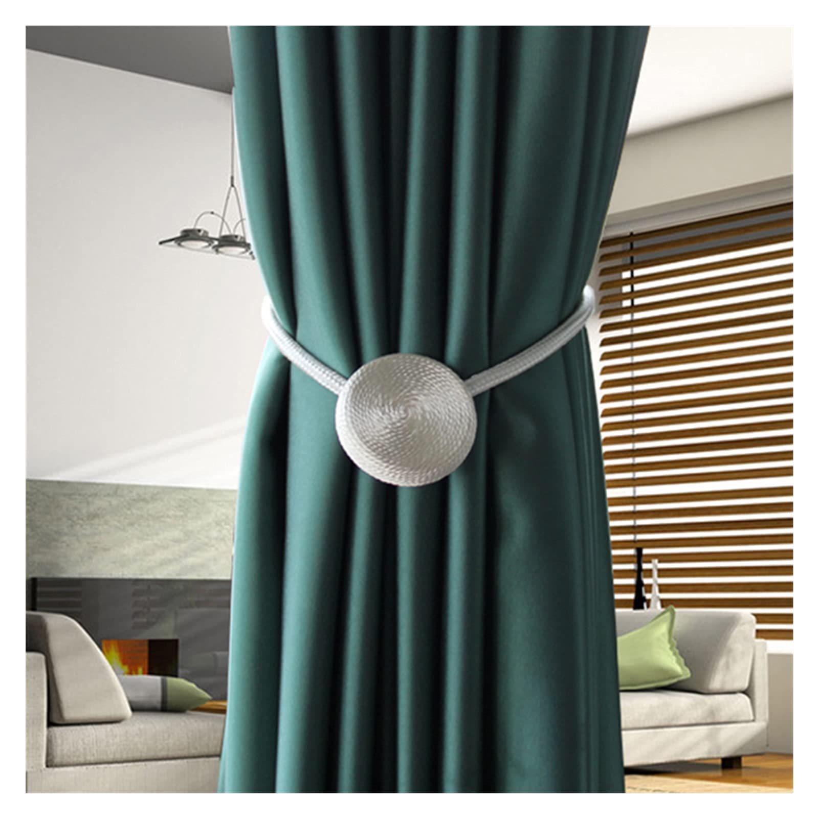 Sangles de Rideau 2 pièces Pince à Rideau magnétique Perle Boule Rideaux Support Embrasse décor à la Maison Suspendu Boule Boucle Cravate arrière Accessoires de Chambre