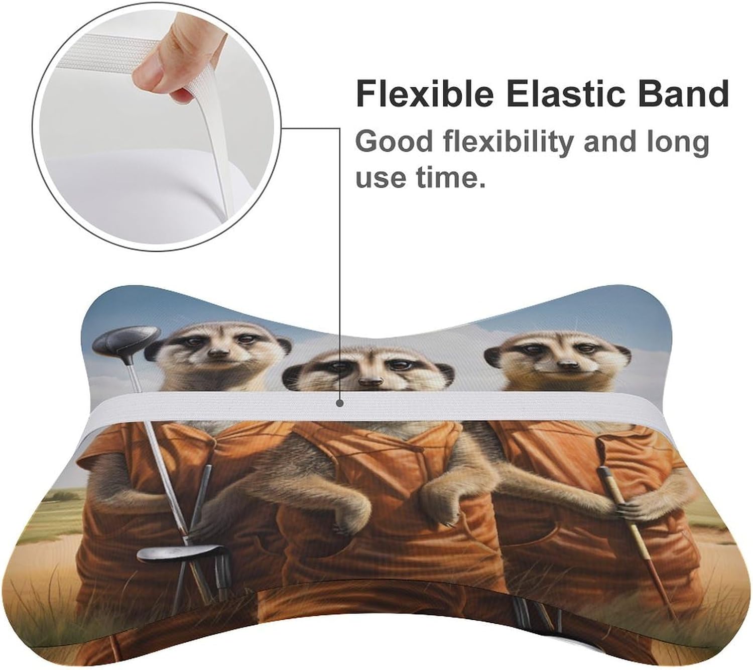 Meerkats Playing Golf 2 Pack Car Neck Pillow Car Headrest Soft Car Pillow for Most Cars