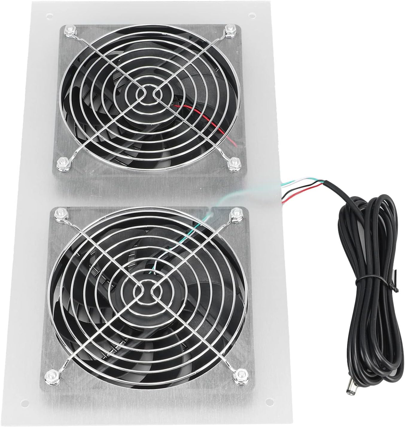 GLOGLOW Solar Panel Powered Dual Fan, Solar Panel Fan, Quiet Exhaust Solution for Greenhouses and Chicken Coops Energy Efficient Nan