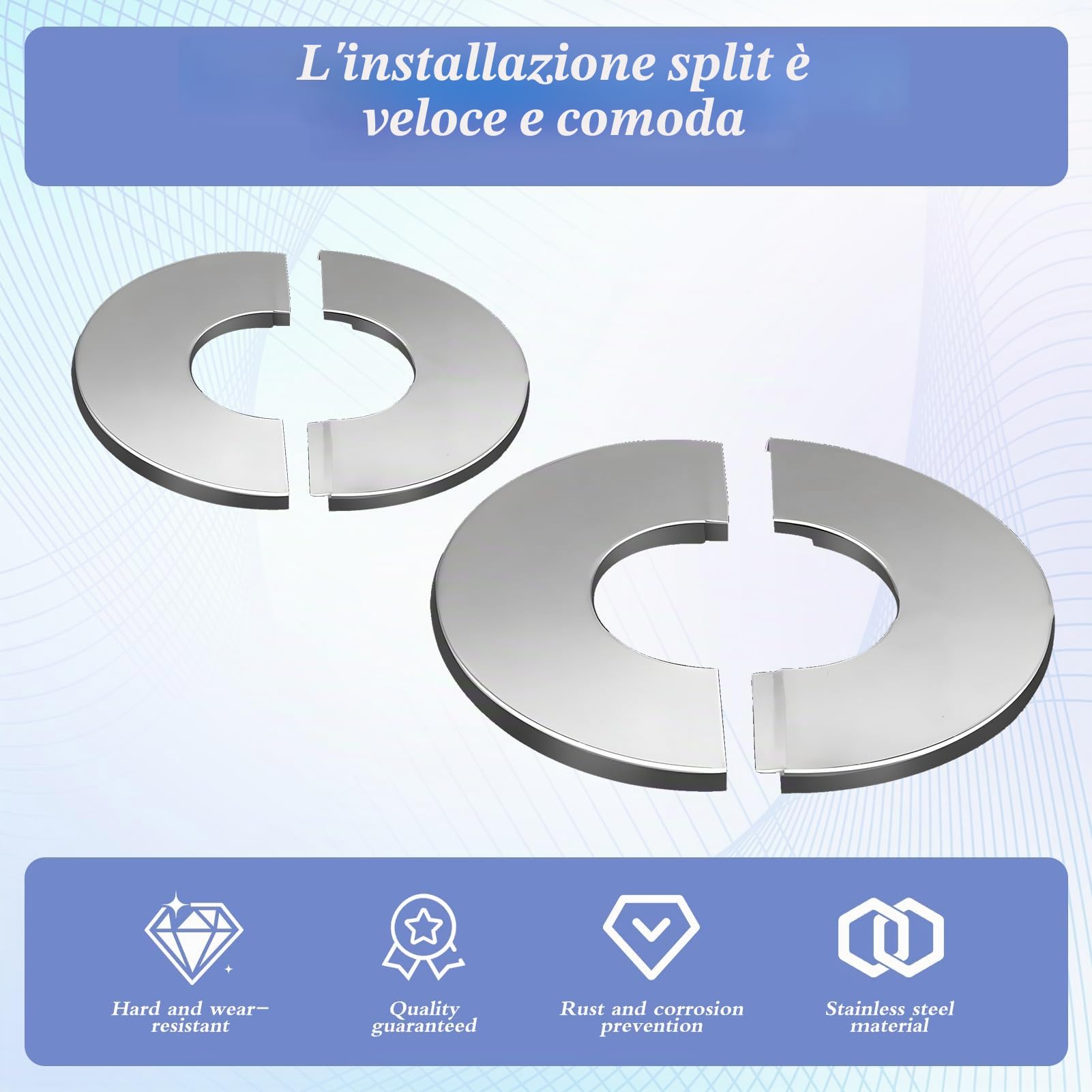 Rosetta per canna fumaria, 120 mm Rosetta di Copertura per Canna Fumaria in Acciaio Inox, Rosetta Copri Foro Muro, Manicotto di Protezione per Tubo da Stufa, Accessorio per Camino