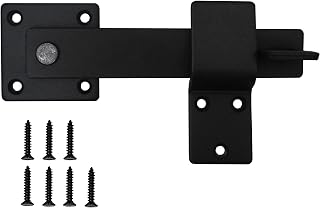 ZUIWAN Flip Gate Latch Barn Door - 1 Pcs 5.5" Matte Black Heavy Duty Hardware Flip Latch Farm Gate Latches for Wooden,Gate Latches,Vinyl Fence