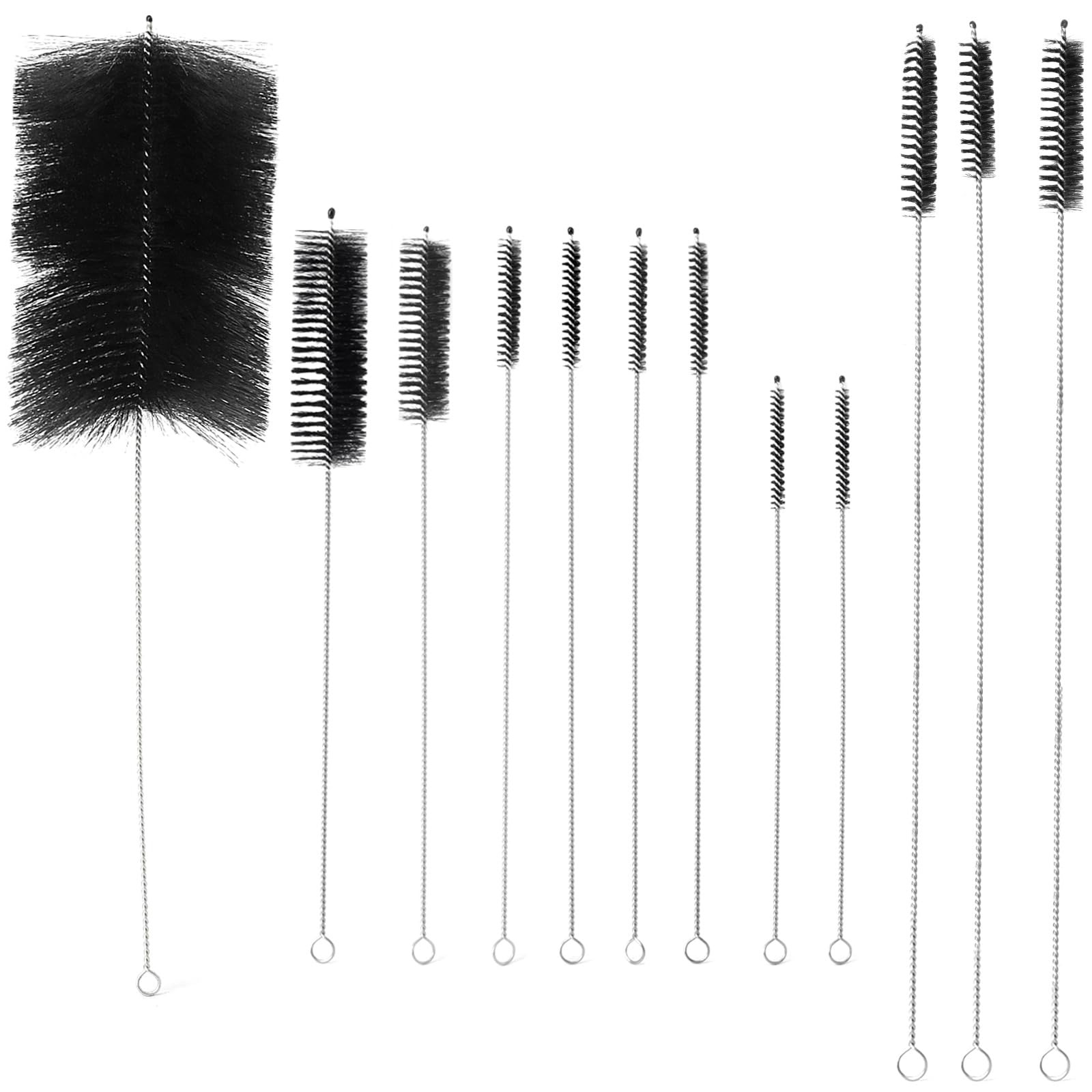 Lot de 12 brosses de nettoyage de voiture 61820 en fil d'acier inoxydable et nylon