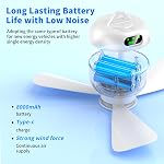 Petits ventilateurs de plafond portables avec télécommande, ventilateur de tente rechargeable pour l'extérieur, ventilateur de camping alimenté par batterie 8000mAh pour gazebo, parasol, patio, VR