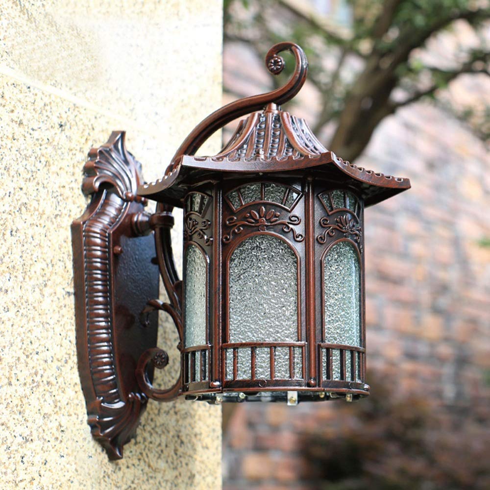 Antyczna latarnia ścienna zewnętrzna Chińska retro lampa ogrodowa Oświetlenie willi Drzwi balkonowe Wodoodporny i nierdzewny ogród