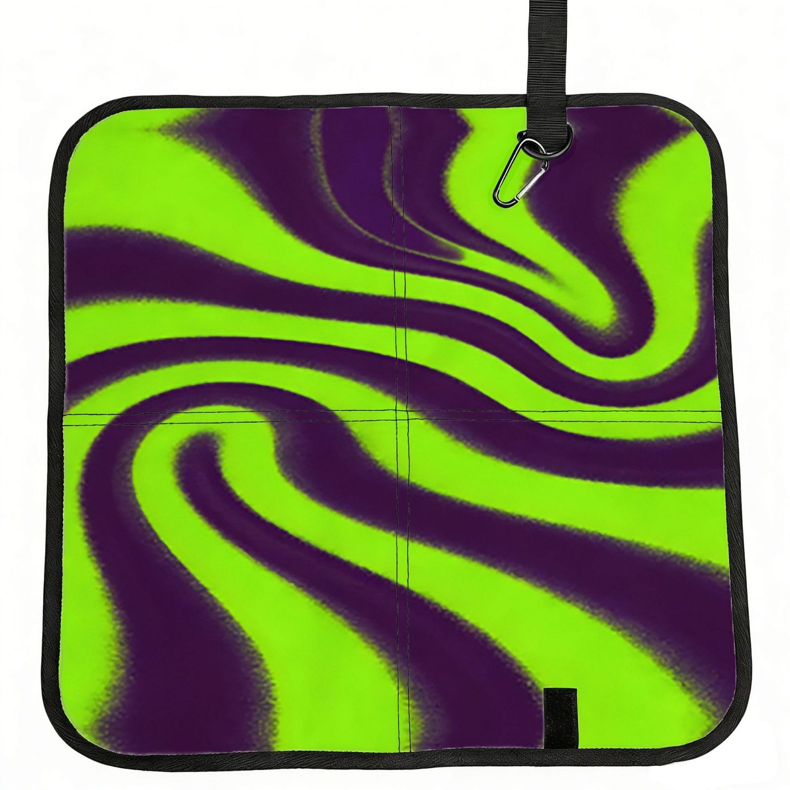 DUYIOKH Lime Purple Twist Print Foldable Portable Seat Cushion for World Cup Games, Camping and Outdoor Activities
