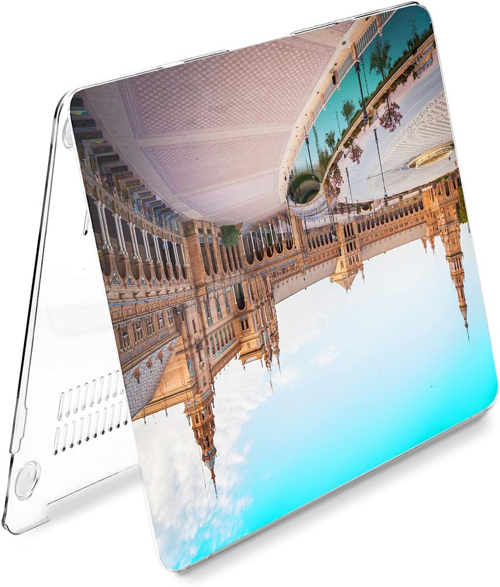 Hard Case Compatible for MacBook Pro 16 14 M3 M2 2023 M1 Pro 13 2022 Air 13 2021 Retina 2020 Mac 11 12 Street Seville Square Laptop Protective Design Print Cover Beautiful Spain City Spanish
