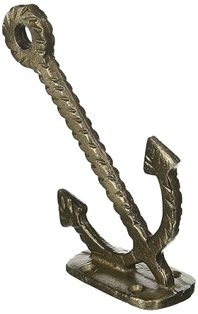 RCH Hardware 8391AN Anchor Cast Iron Triple Arm Organizing Wall Hook, Matching Screws Included (Antique Nickel)