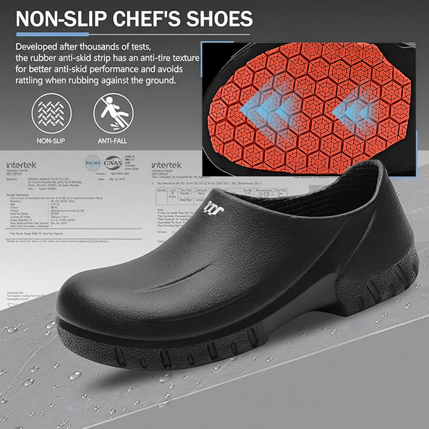 Men Women Work Clogs: Non Slip Chef Shoes - Waterproof Food Service Clogs - Lightweight Work Shoes for Nurse/Kitchens/Restaurant
