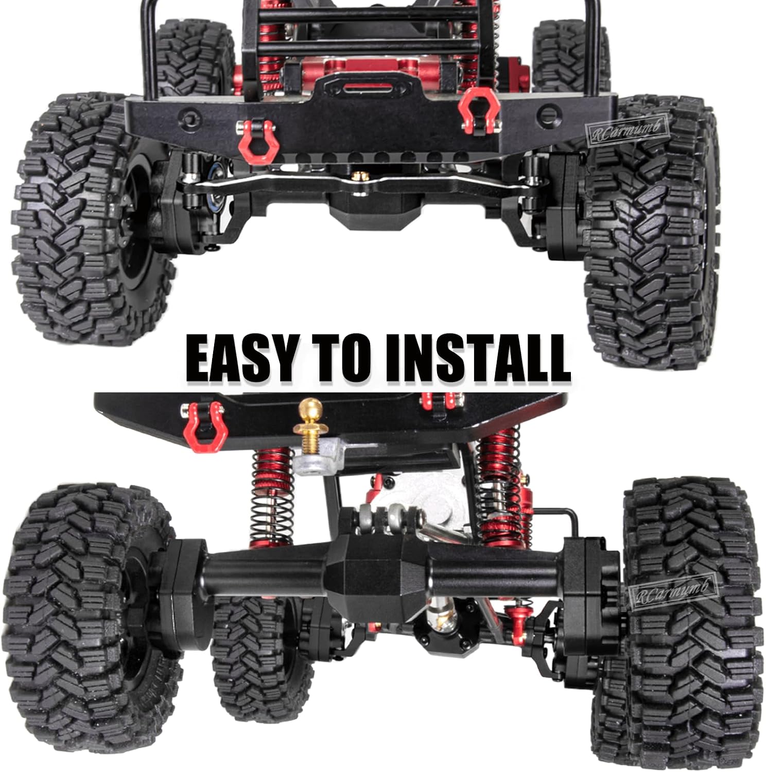 RC Portal Axle Upgrades Part for 1/18 Trx4m,Aluminum Alloy Front Rear Portal Axle Housing,2PCS,All Black
