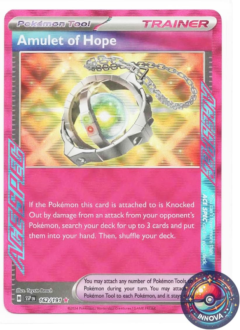 Pokemon - Amulet of Hope 162/191 – Surging Sparks – Ace Spec Card – Red Foil Trainer Card