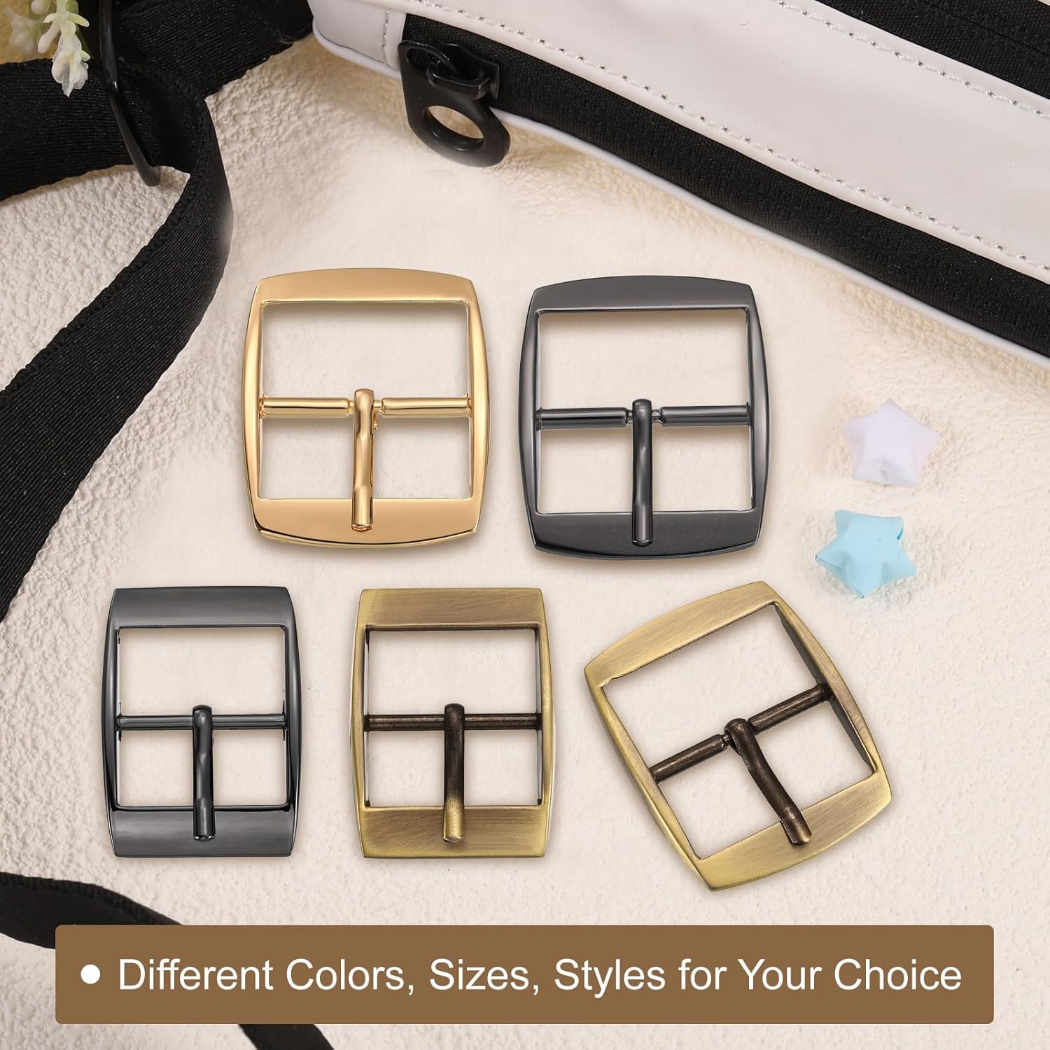 uxcell Metal Roller Buckle Single Prong Belt Buckle Center Bar Buckles for Leather Craft Accessories - Image 4
