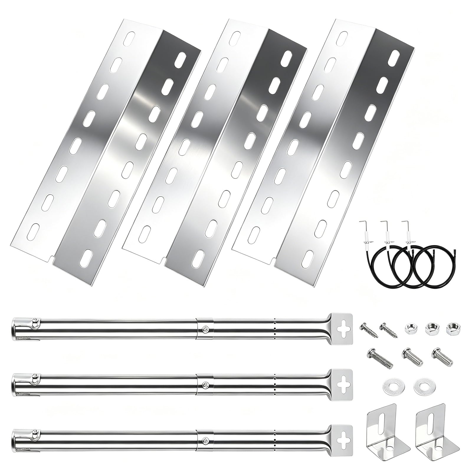 GFTIME 36,5 x 12cm Coperchio bruciatore universale in acciaio inox Piastra riscaldante Bruciatore Pezzi di ricambio per Enders Chicago 3, Enders Boston Pro 3K/ 6 Kr Turbo, Tepro 3561, Barbecook Brahma