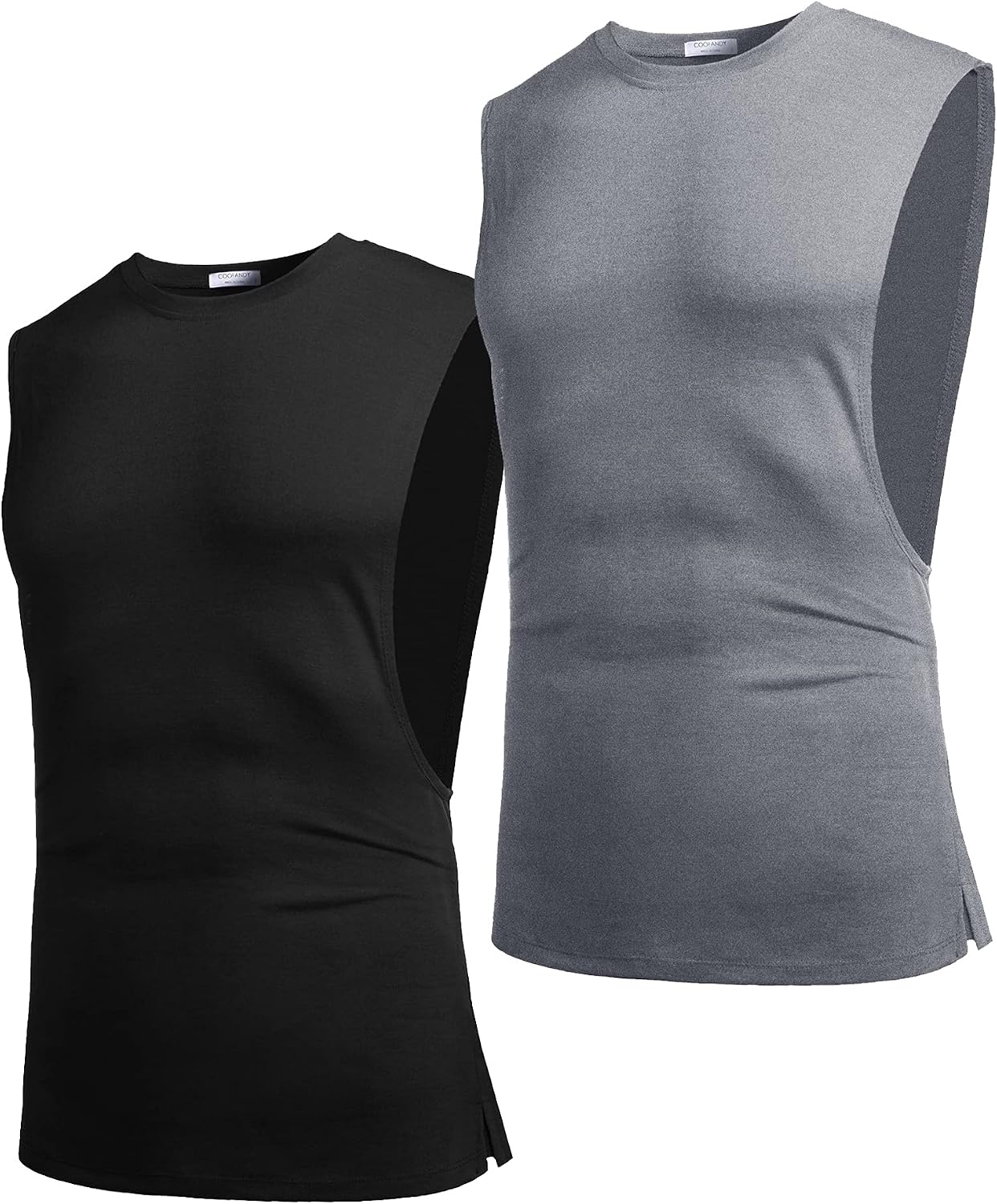 COOFANDY Men Workout Tank Top 2 Pack Gym Bodybuilding Sleeveless Muscle T Shirts