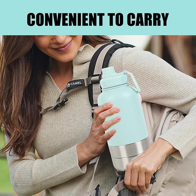 Foto 5 de 7 de Botella de agua para perros 3 en 1 de 950 ml, de acero inoxidable con aislamiento