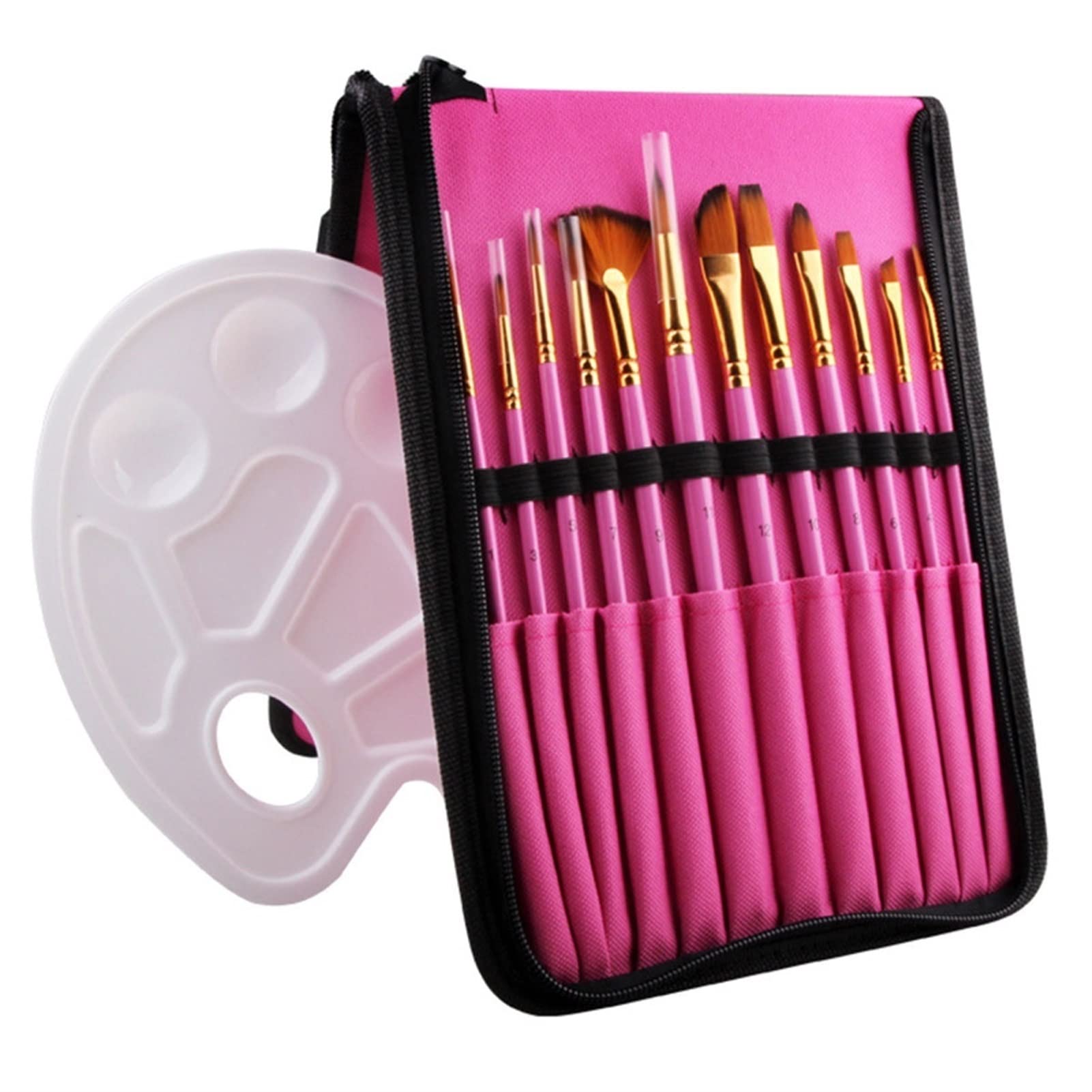 Professionelles Künstlerpinsel-Set mit 12 Teilen – Malpinsel-Set für Kinder und Erwachsene, ideal für Leinwand, Aquarell und Stoff – für Anfänger und Profis，Blue L