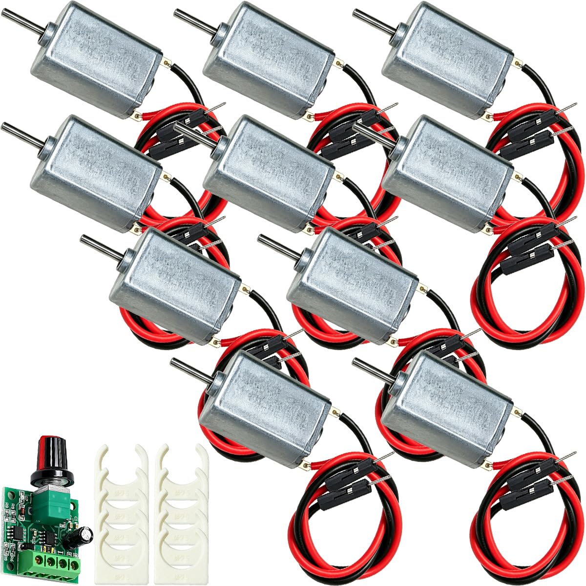 JYUDAUFU 10 pcs Micro DC Motor 130 1.5-6V 27900RPM Volt Miniature DC Toy Motors Mini High Speed Electric Metal with Bracket, Motor Module for DIY Robots