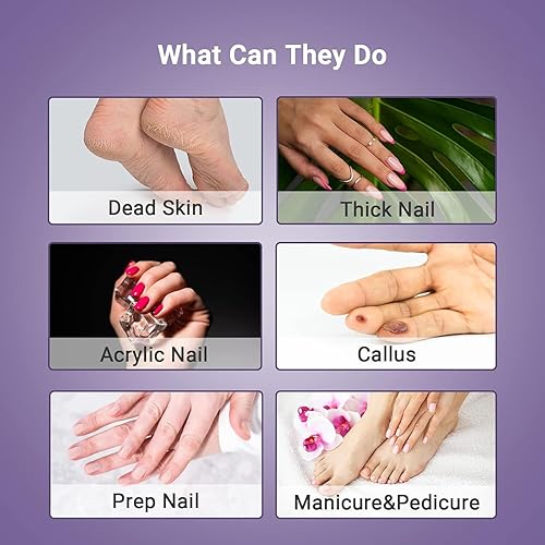 Miniatura 221 de MelodySusie 100 unidades de brocas de uñas, bandas de lijado para taladro de uñas, 120 bandas de lijado de lima de uñas de grano medio para uñas