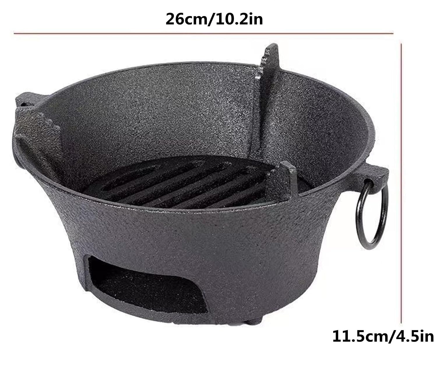 Barbecue a carbonella in ghisa, portatile, da campeggio, per cucinare all'aperto, picnic, tailgating e campeggio, perfetto per cucinare a carbone