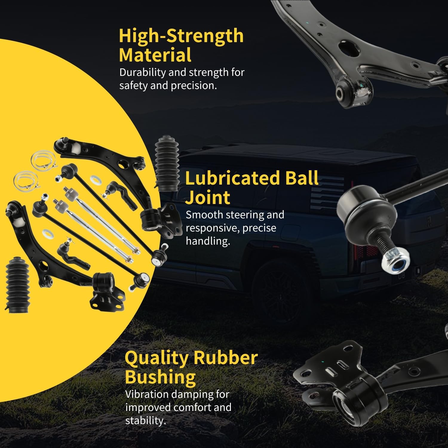 Front Lower Control Arm w/Ball Joint Fit for Mazda 3 2010-2013 Naturally Aspirated/ 3 Sport All Models - 10 PCS Suspension Kit K621270 K621271 K750554 ES800026 ES800025 EV800024
