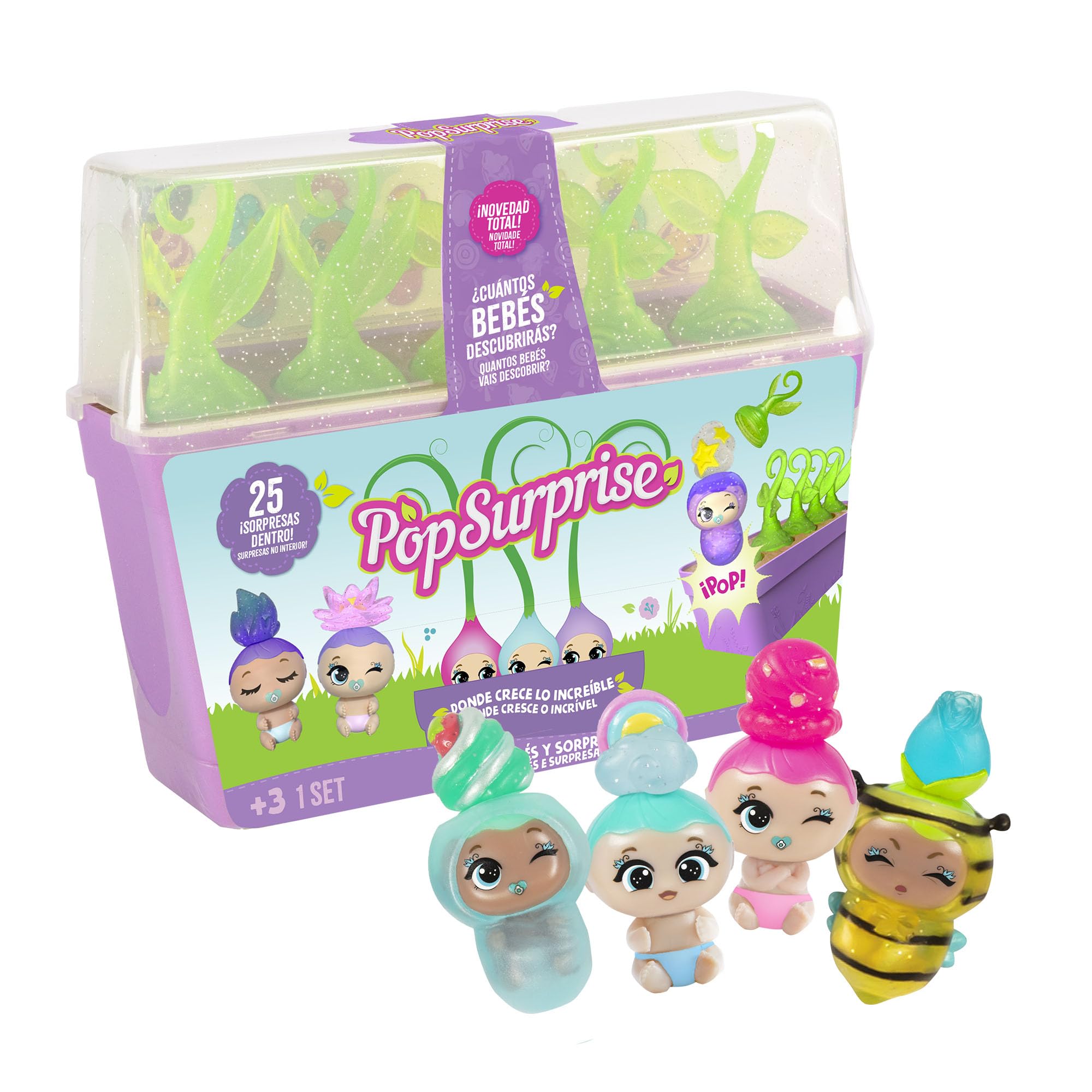 Bizak Pop Surprise Mega Set Bebés y Sorpresas, 5 cápsulas con bebés, Accesorios y Piscina, Gender Reveal, Disfraces Intercambiables, +50 para coleccionar, a Partir de 3 años (64580002)